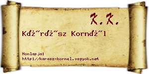 Kárász Kornél névjegykártya