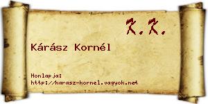 Kárász Kornél névjegykártya
