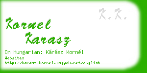 kornel karasz business card